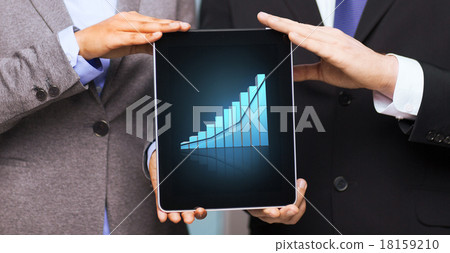 businessman and businesswoman with tablet pc 18159210