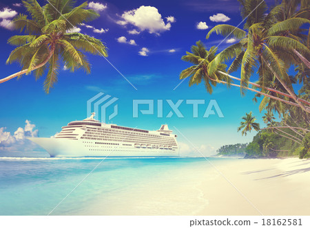 Cruise Beach Palm Tree Vacation Travel Holiday Concept 18162581