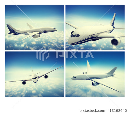 Airplane Skyline Horizon Flight Cloud Concept Airplane Skyline Horizon Flight Cloud Concept 18162640