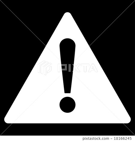 Warning flat white color icon Warning flat white color icon 18166245