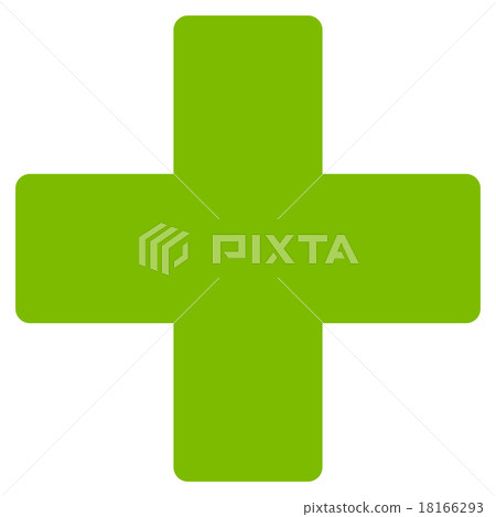 Plus flat eco green color icon Plus flat eco green color icon 18166293