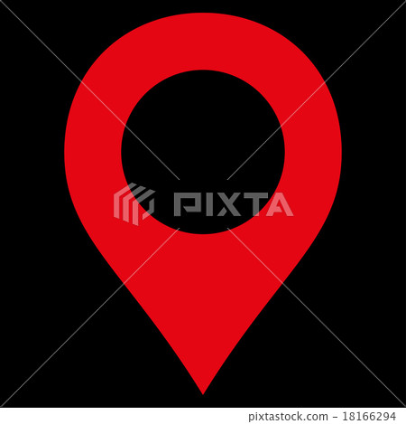 Map Marker flat red color icon 18166294