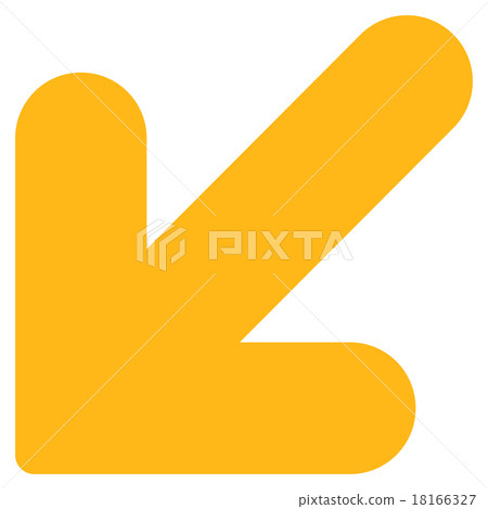 Arrow Down Left flat yellow color icon Arrow Down Left flat yellow color icon 18166327