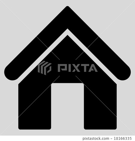 Home flat black color icon 18166335