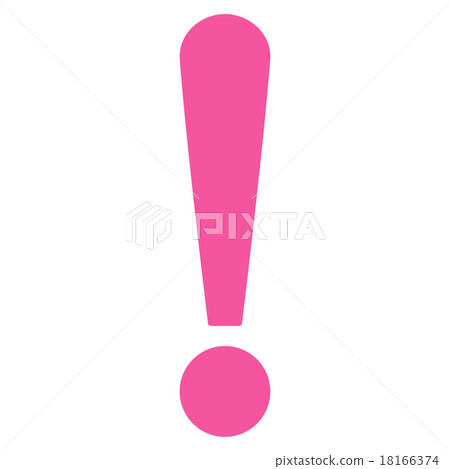 Exclamation Sign flat pink color icon 18166374