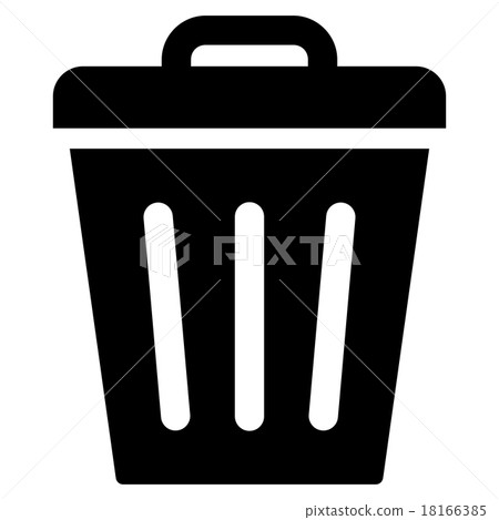 Trash Can flat black color icon Trash Can flat black color icon 18166385