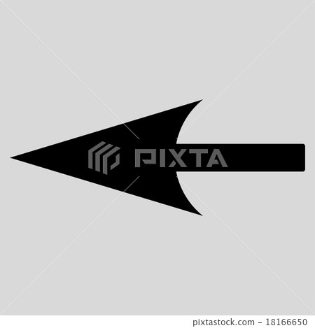 Sharp Left Arrow flat black color icon - Stock Illustration [18166650 ...