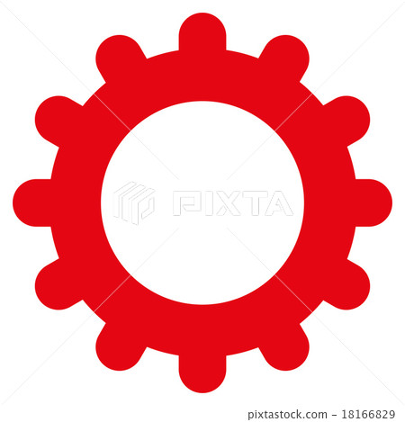 Gear flat red color icon Gear flat red color icon 18166829