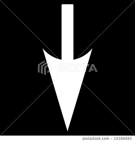 Sharp Down Arrow flat white color icon - Stock Illustration [18166883 ...