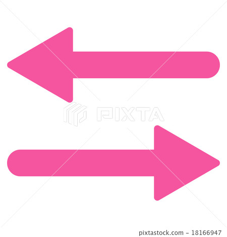 Arrows Exchange Horizontal flat pink color icon 18166947