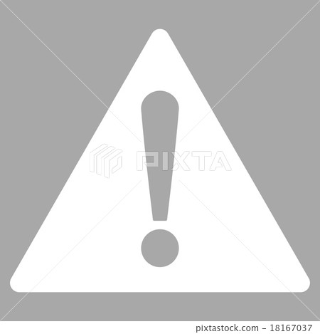 Warning flat white color icon Warning flat white color icon 18167037