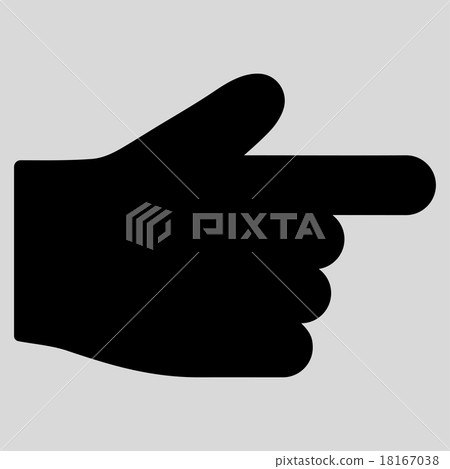 Index Finger flat black color icon Index Finger flat black color icon 18167038