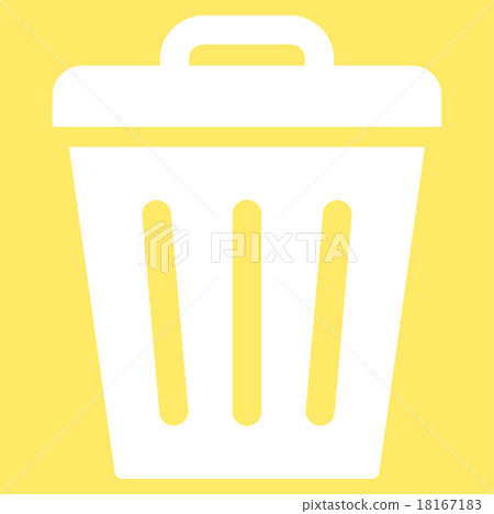 Trash Can flat white color icon 18167183