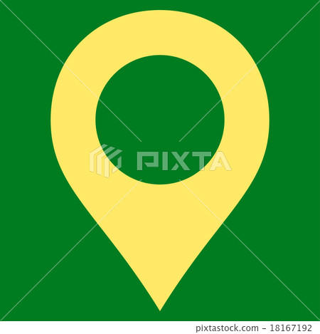 Map Marker flat yellow color icon 18167192