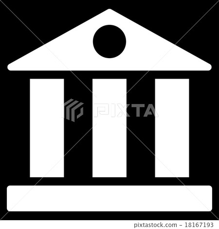 Bank flat white color icon Bank flat white color icon 18167193