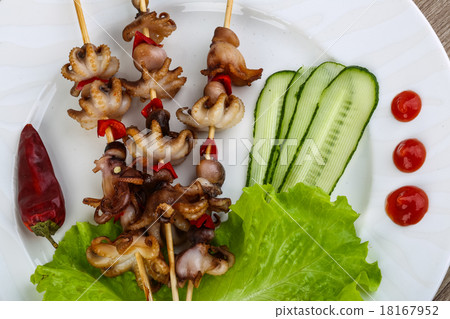 Baby octopus bbq 18167952