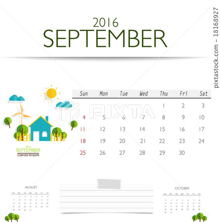 2016 calendar, monthly calendar template for September. Vector i 2016 calendar, monthly calendar template for September. Vector i 18168927