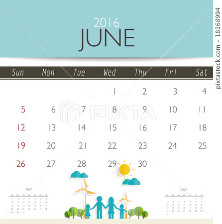 16 Calendar Monthly Calendar Template For Stock Illustration