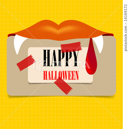 Happy Halloween. Sale Coupon, voucher and tag. Vector illustrati Happy Halloween. Sale Coupon, voucher and tag. Vector illustrati 18169172