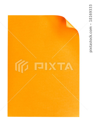 Orange empty A4 paper isolated on white 18169333