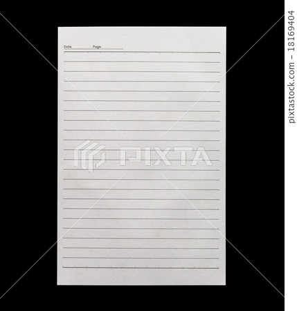 White lined paper isolated on black background 18169404