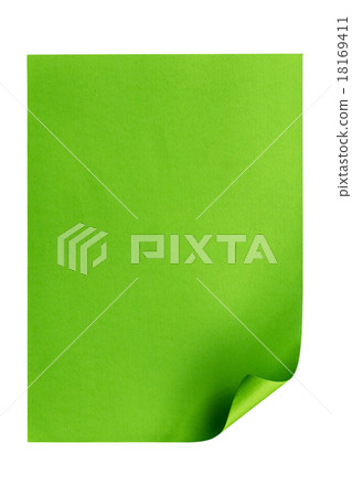 Green empty A4 paper isolated on white Green empty A4 paper isolated on white 18169411