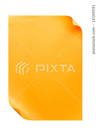 Orange empty A4 paper isolated on white 18169591