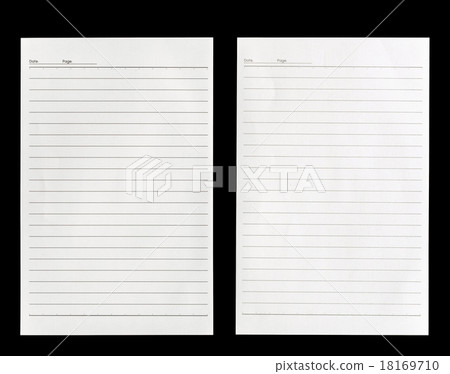 White lined paper isolated on black background White lined paper isolated on black background 18169710