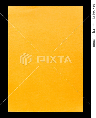 Orange empty A4 paper isolated on black 18169745