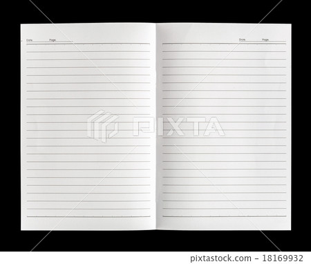 White lined paper isolated on black background White lined paper isolated on black background 18169932
