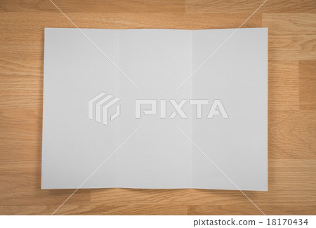 Trifold white template paper on wood texture Trifold white template paper on wood texture 18170434