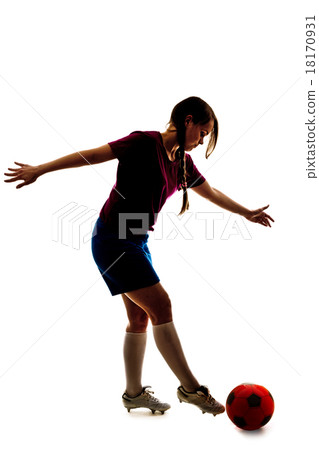 girl with ball isolated 18170931