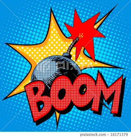 插图素材: boom bomb blast comic style