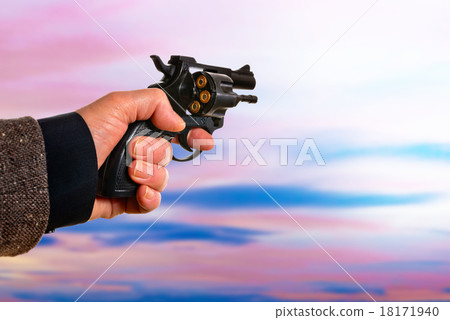 man with handgun 18171940