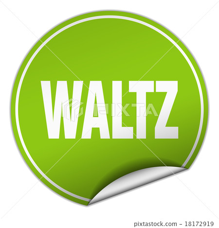 waltz round green sticker isolated on white waltz round green sticker isolated on white 18172919
