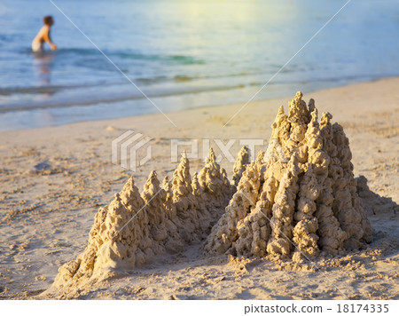 sandy castle at the sea edge sandy castle at the sea edge 18174335