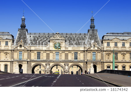 Louvre Museum in Paris with a retro effect.. Louvre Museum in Paris with a retro effect.. 18174342