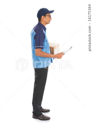 indian delivery man in blue uniform indian delivery man in blue uniform 18175364