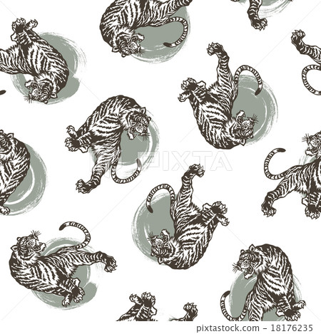 Tiger and handwriting pattern Tiger and handwriting pattern 18176235