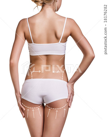 Slim womans body with correction lines Slim womans body with correction lines 18176282