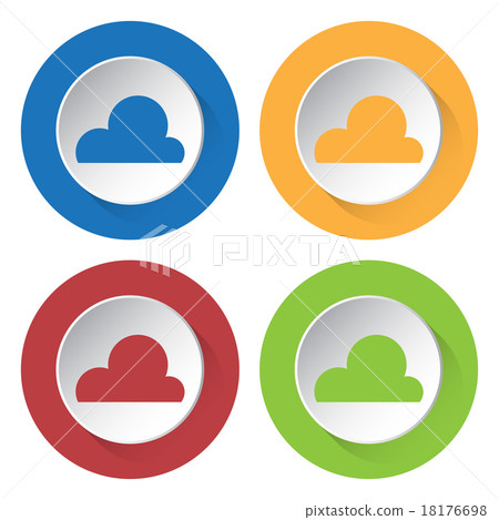 set of four icons - cloud, cloudy set of four icons - cloud, cloudy 18176698