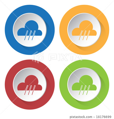 set of four icons - rain, rainy set of four icons - rain, rainy 18176699