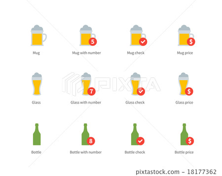 Beer colour icons on white background 18177362