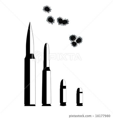 Bullet. Weapons Isolated on White Background 18177980