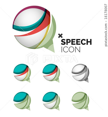Set of abstract speech bubble and cloud icons Set of abstract speech bubble and cloud icons 18178007