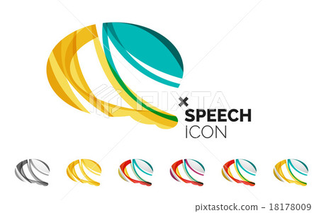 Set of abstract speech bubble and cloud icons 18178009