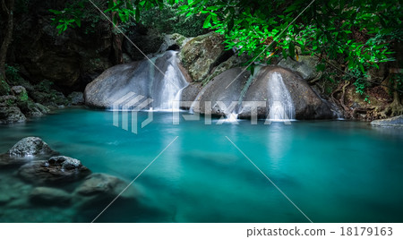 Jangle landscape with Erawan waterfall. Thailand Jangle landscape with Erawan waterfall. Thailand 18179163