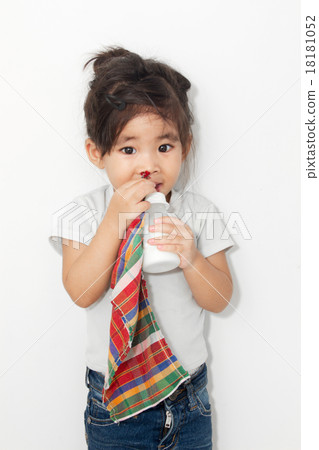 asian girl addict her textile and milk bottle 18181052