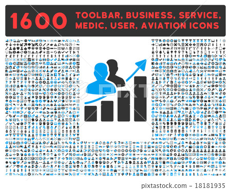 Audience Growth Icon with Large Pictogram Audience Growth Icon with Large Pictogram 18181935