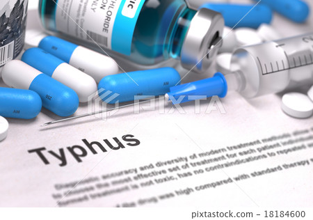 Typhus Diagnosis. Medical Concept. Composition of 18184600